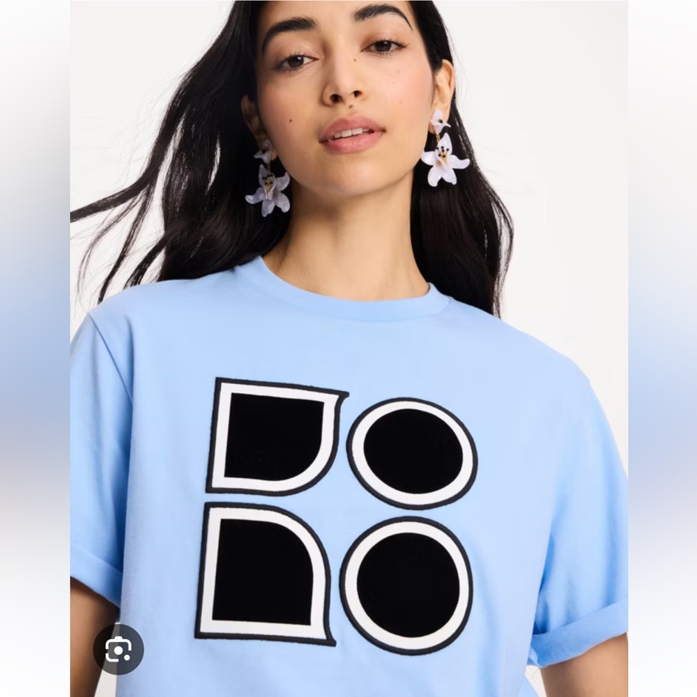 Kate Spade New York KS Noel logo Blue Graphic T-Shirt summer tee